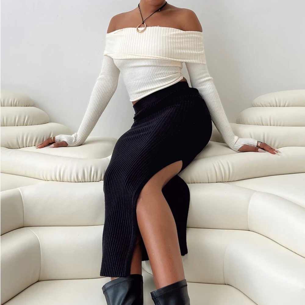 Princess Polly TANNA MIDI SKIRT BLACK